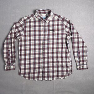 Columbia Button Front Casual Oxford Shirt Men Large Plaid‎ Checks Long Sleeve